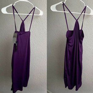 Purple Silk Thin Strap Slip Dress Gabrielle Union / New York and Company NWT